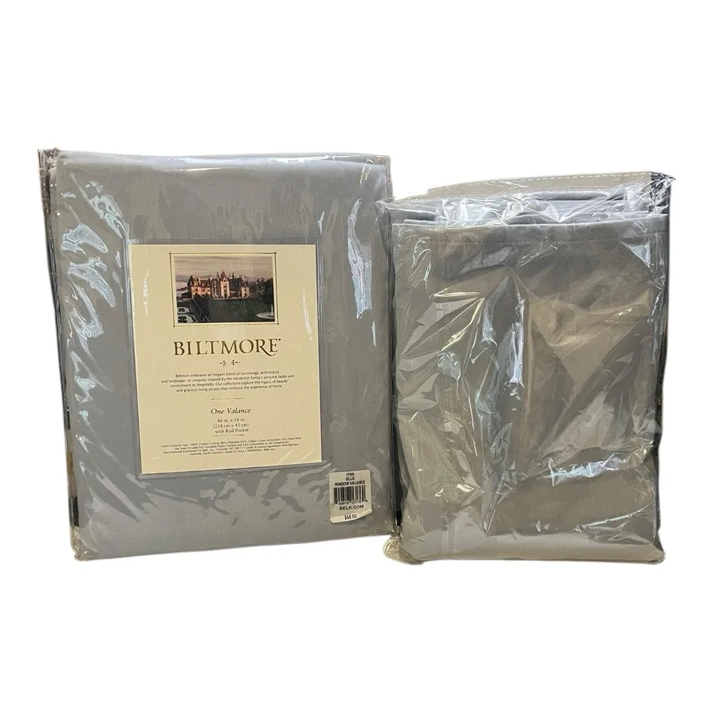 Set of 2 Biltmore Collection Maggiore Valance Stone Gray